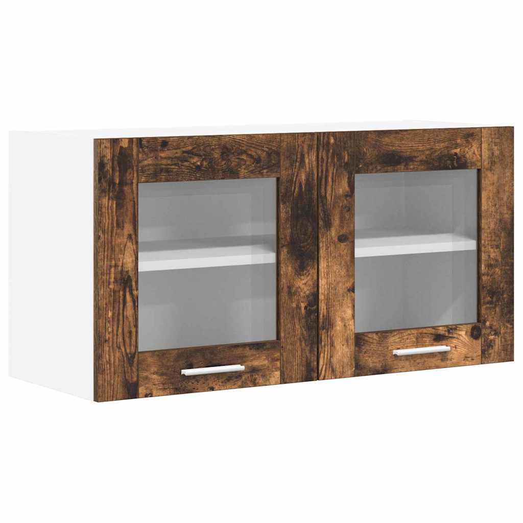 Hanging Cabinet Riga Smoked Oak and White 80 x 31 x 40 cm